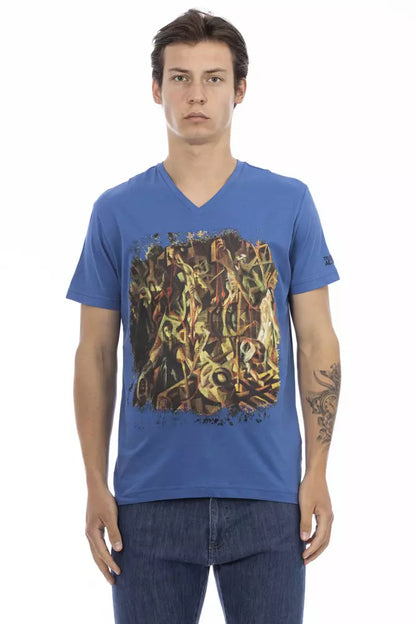  - Blue Cotton Men T-Shirt