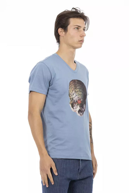  - Light Blue Cotton Men T-Shirt