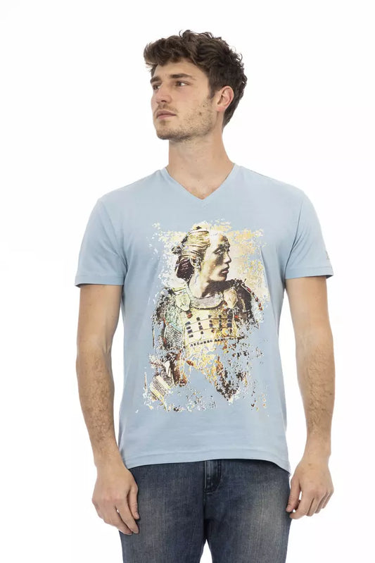  - Light Blue Cotton Men T-Shirt