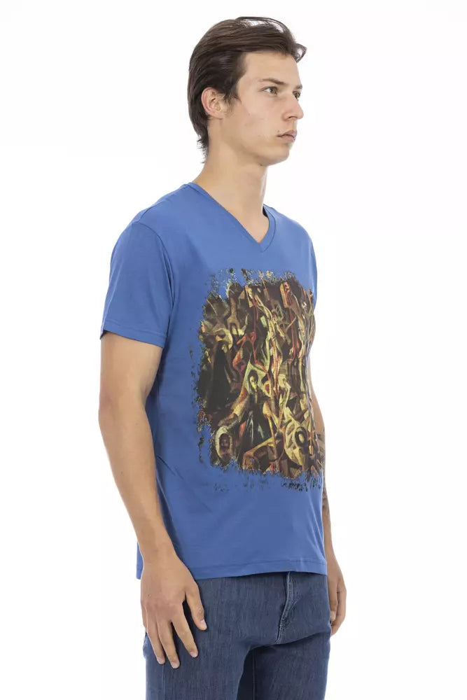  - Blue Cotton Men T-Shirt