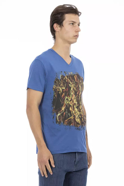  - Blue Cotton Men T-Shirt