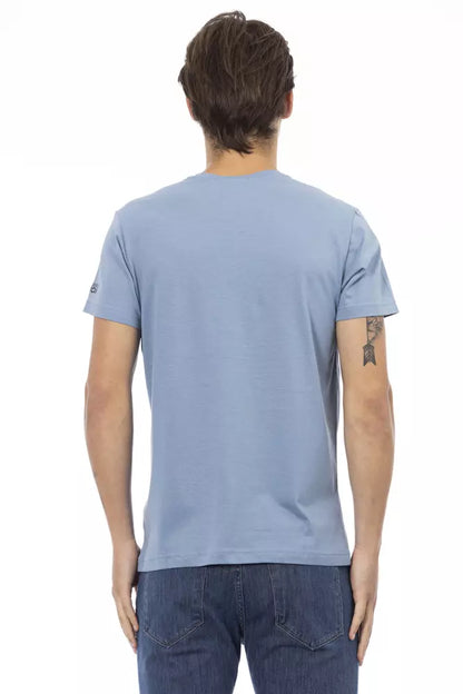  - Light Blue Cotton Men T-Shirt