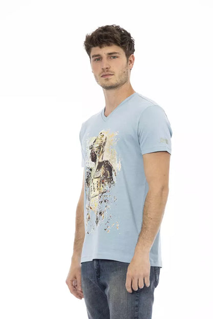  - Light Blue Cotton Men T-Shirt