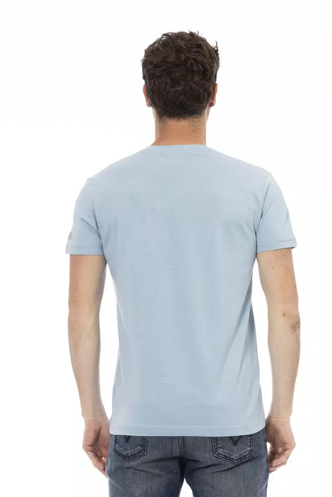  - Light Blue Cotton Men T-Shirt