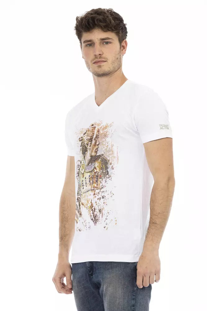  - White Cotton Men T-Shirt