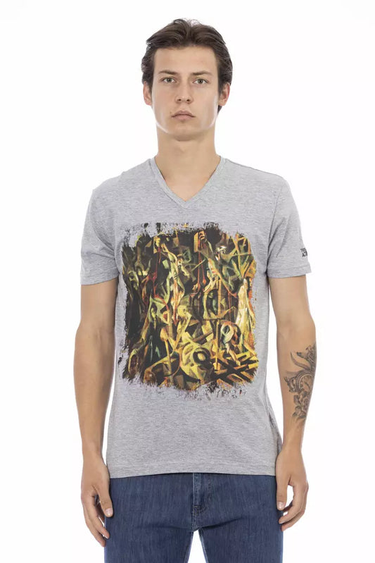 - Gray Cotton Men T-Shirt