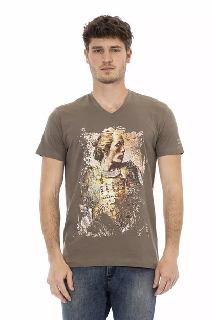  - Brown Cotton Men T-Shirt