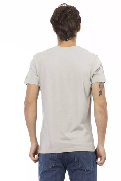  - Gray Cotton Men T-Shirt