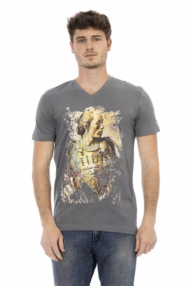  - Gray Cotton Men's T-Shirt