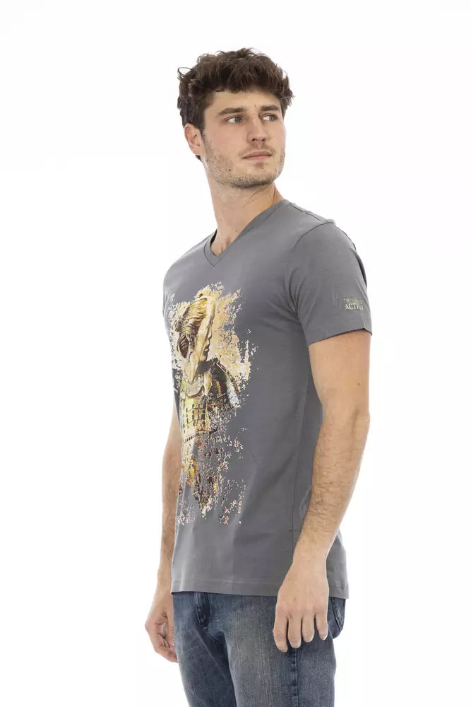  - Gray Cotton Men's T-Shirt