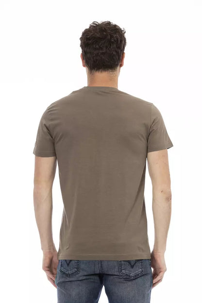  - Brown Cotton Men T-Shirt