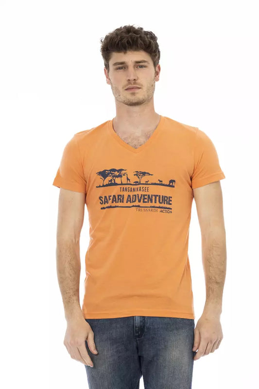 - Orange Cotton Men T-Shirt