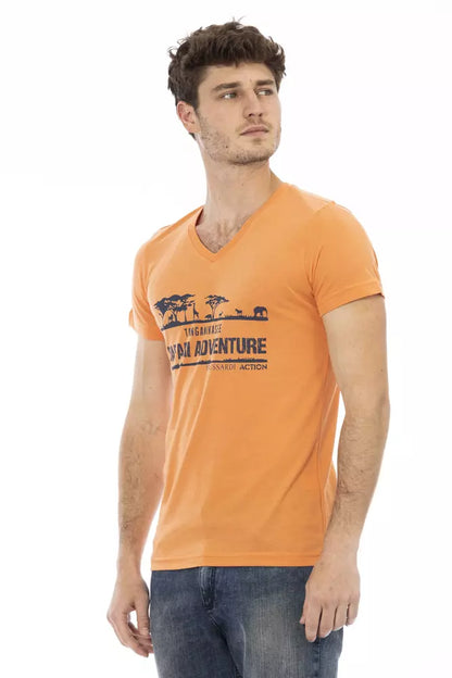  - Orange Cotton Men T-Shirt