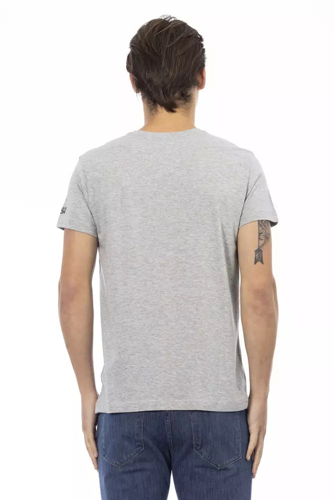  - Gray Cotton Men T-Shirt