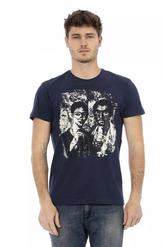 - Blue Cotton Men T-Shirt