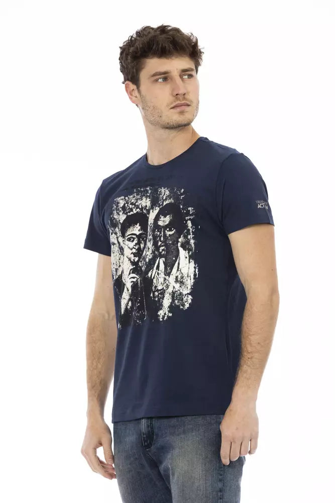  - Blue Cotton Men T-Shirt