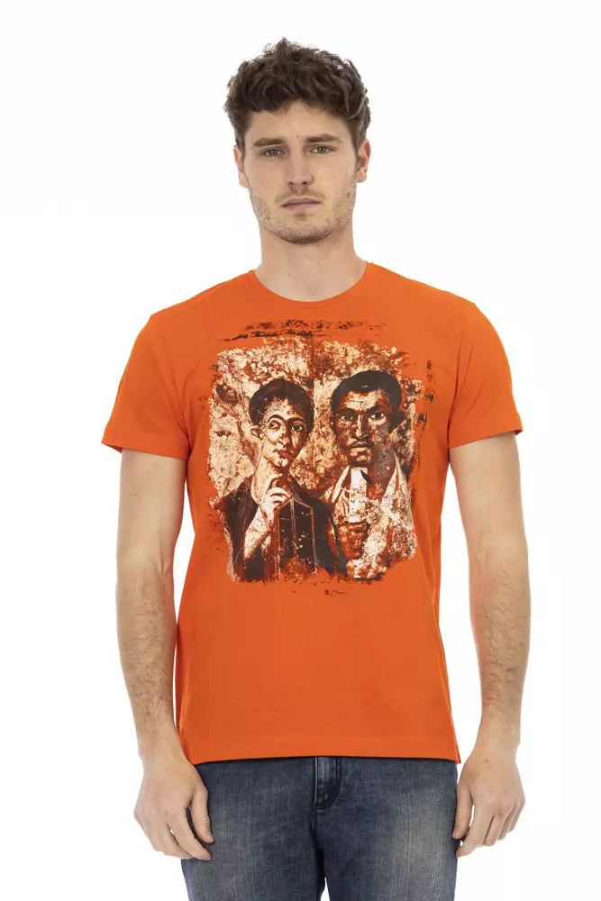 Orange Cotton Men T-Shirt