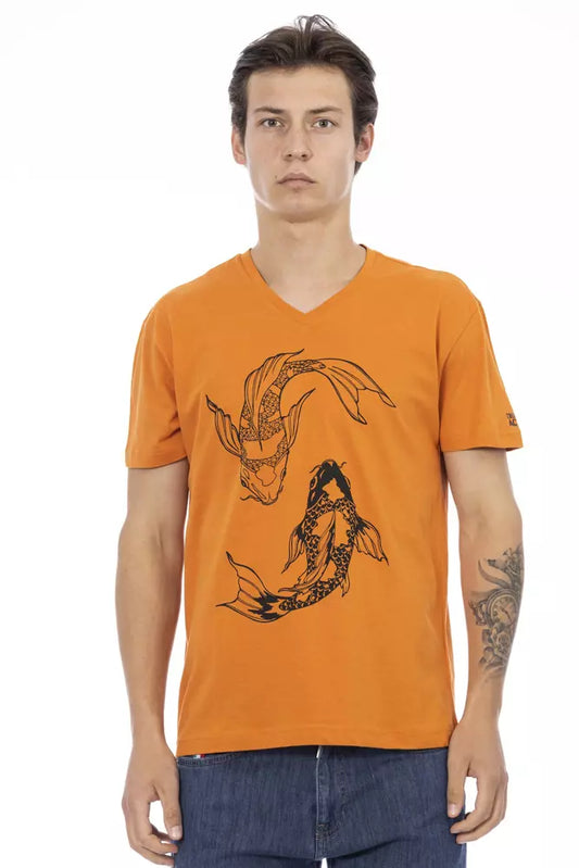  - Orange Cotton Men T-Shirt