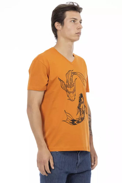  - Orange Cotton Men T-Shirt