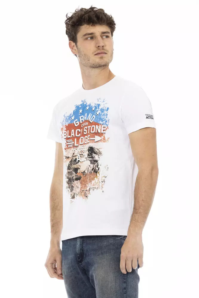 White Cotton Men T-Shirt