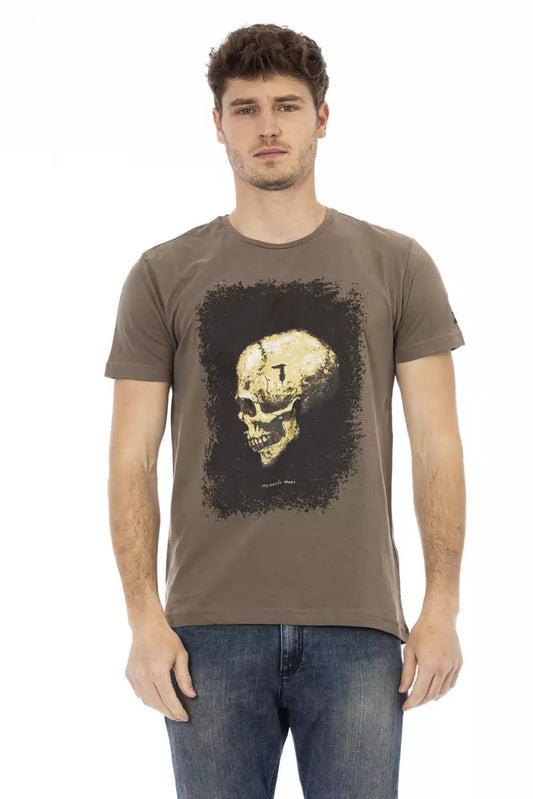  - Brown Cotton Men T-Shirt