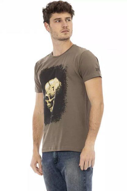  - Brown Cotton Men T-Shirt