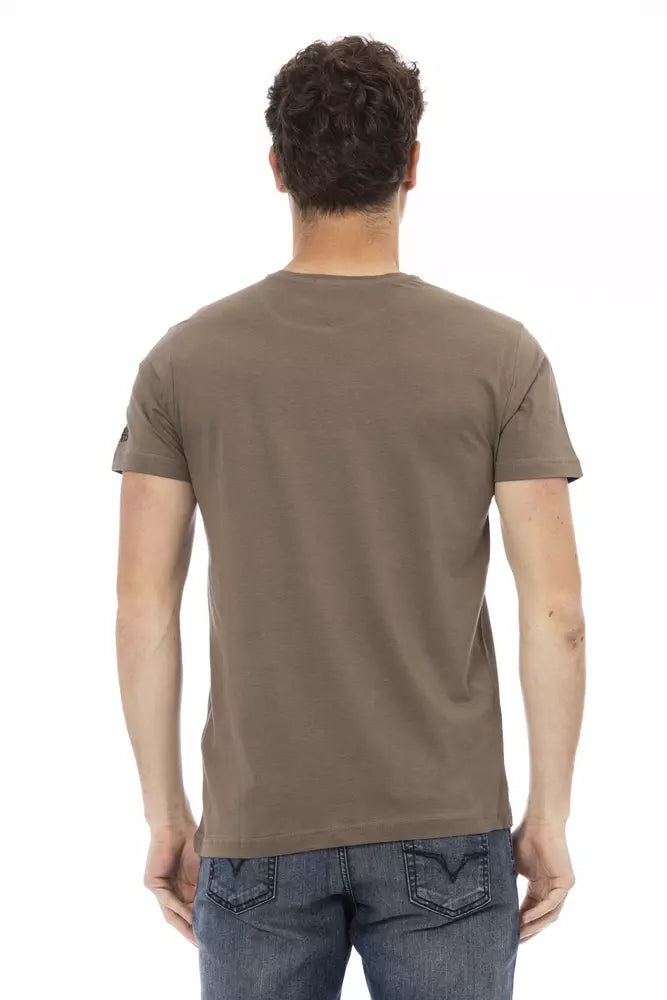  - Brown Cotton Men T-Shirt