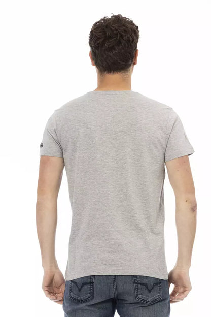  - Gray Cotton Men T-Shirt