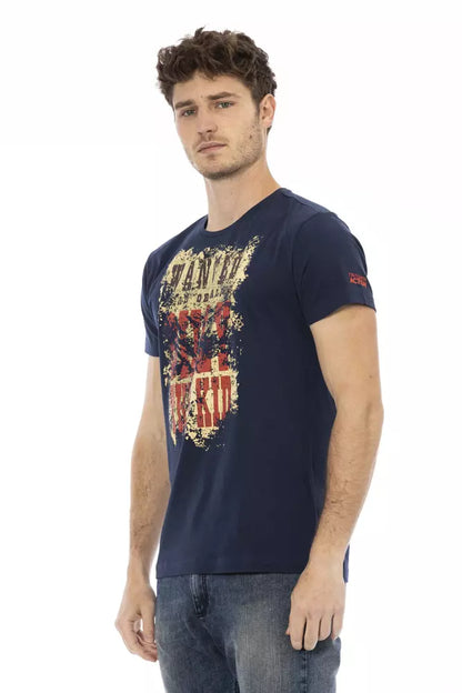  - Blue Cotton Men T-Shirt