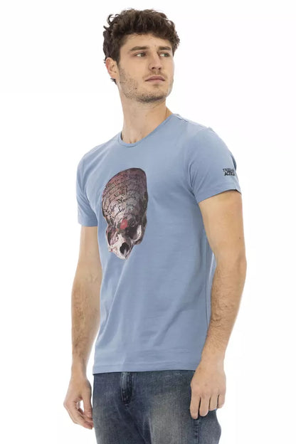  - Light Blue Cotton Men T-Shirt