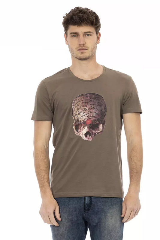  - Brown Cotton Men T-Shirt