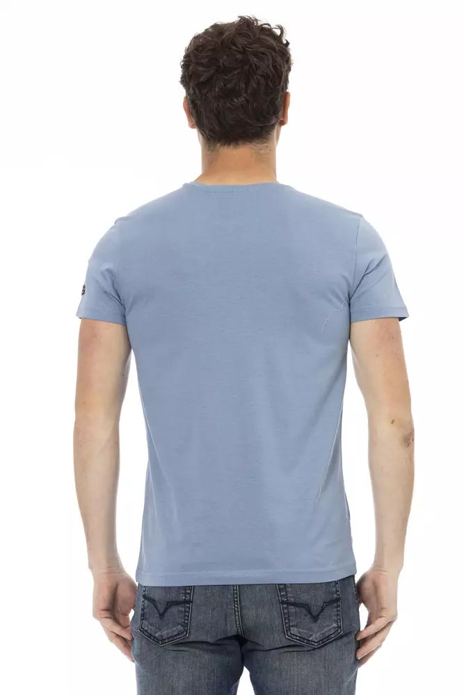  - Light Blue Cotton Men T-Shirt