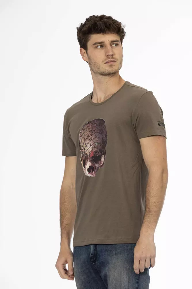  - Brown Cotton Men T-Shirt