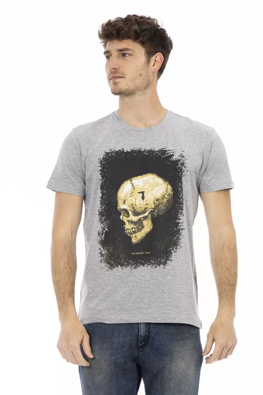 - Gray Cotton Men T-Shirt