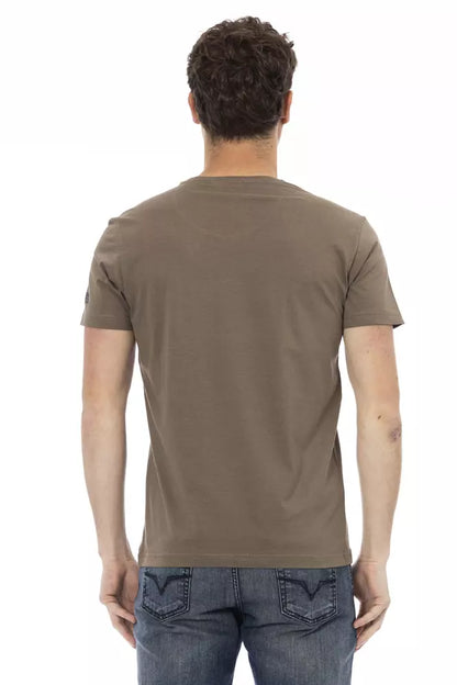  - Brown Cotton Men T-Shirt