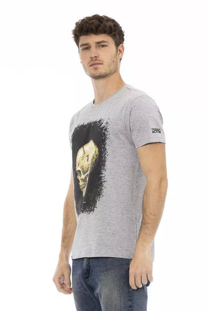  - Gray Cotton Men T-Shirt