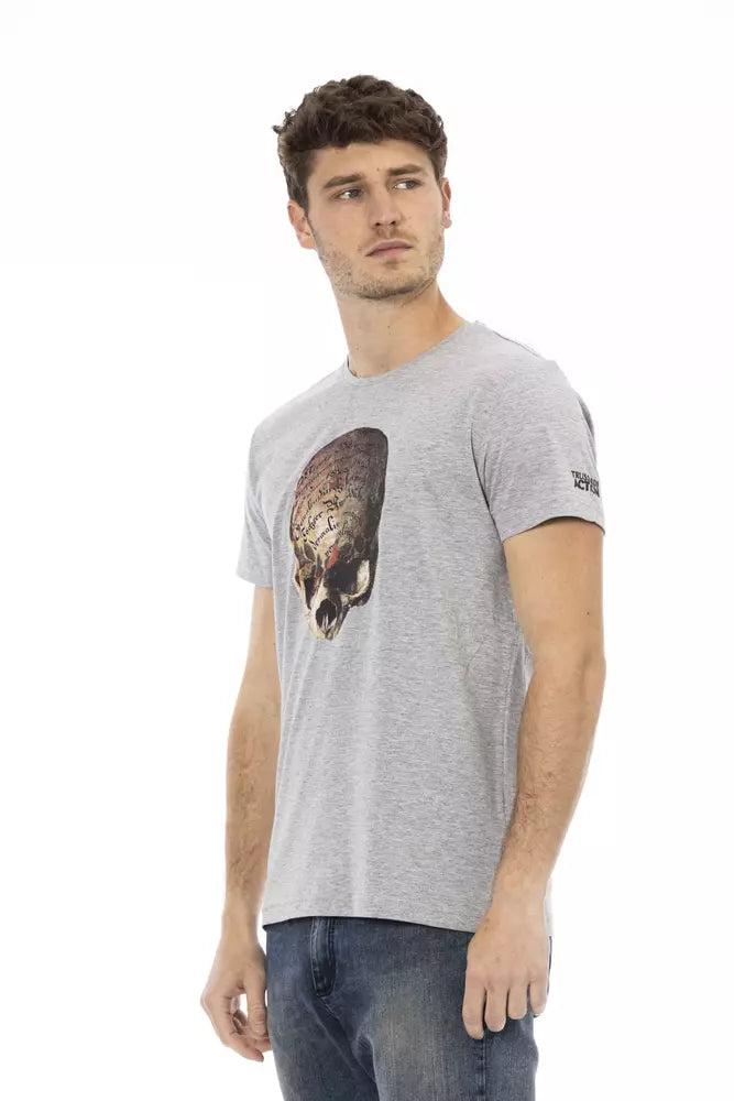 Gray Cotton Men T-Shirt