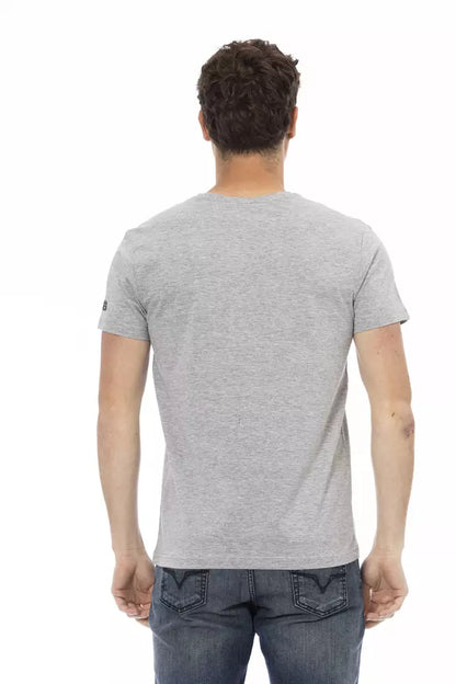  - Gray Cotton Men T-Shirt