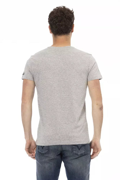  - Gray Cotton Men T-Shirt