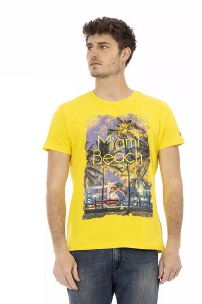  - Yellow Cotton Men T-Shirt