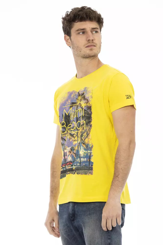  - Yellow Cotton Men T-Shirt