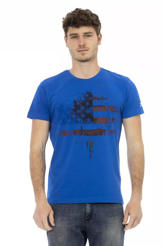  - Blue Cotton Men's T-Shirt