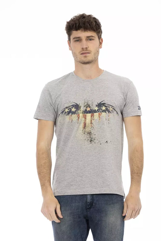  - Gray Cotton Men T-Shirt