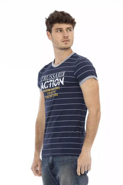  - Blue Cotton Men T-Shirt