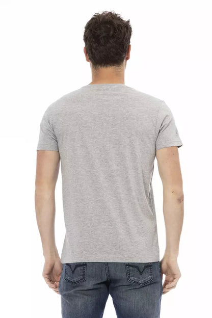  - Gray Cotton Men T-Shirt