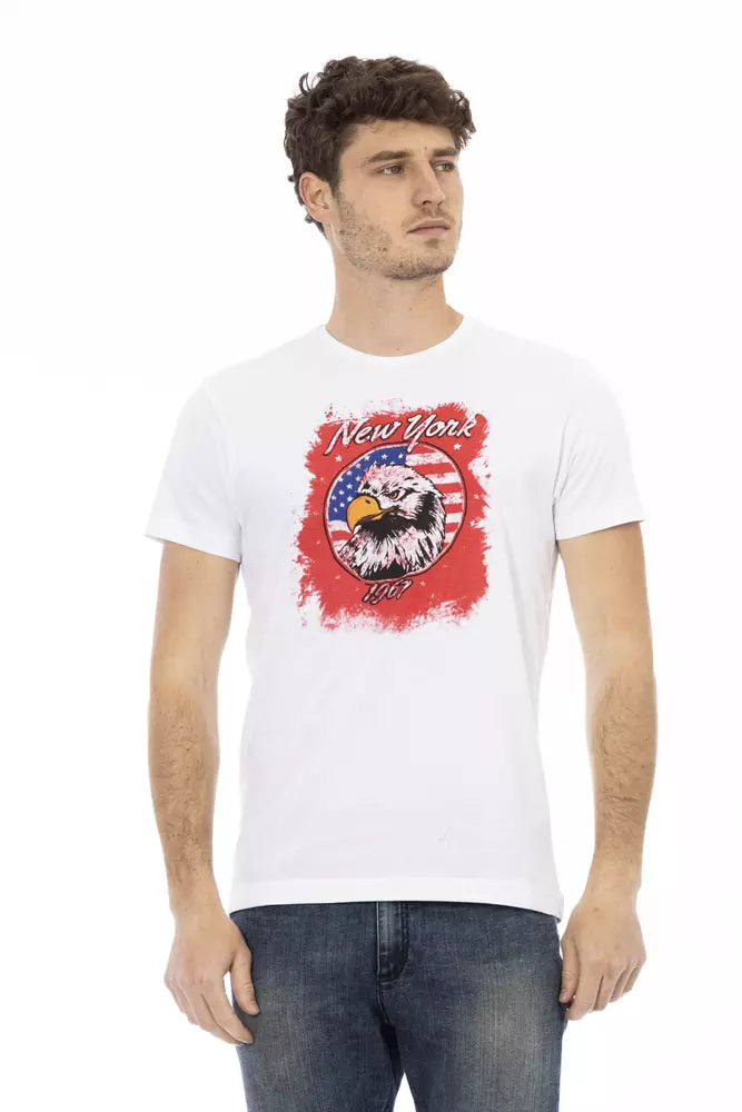  - White Cotton Men T-Shirt