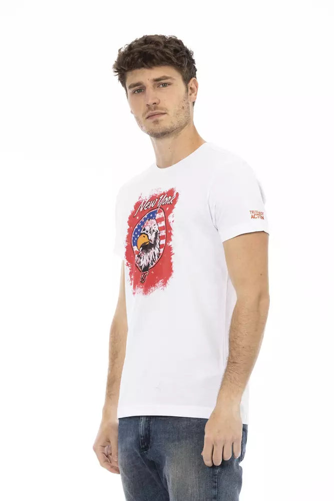  - White Cotton Men T-Shirt