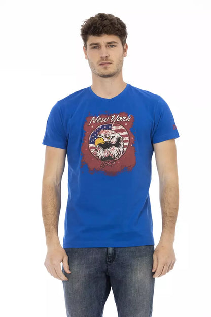  - Blue Cotton Men T-Shirt