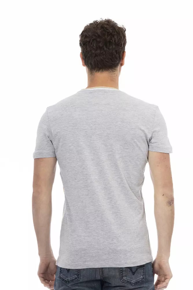  - Gray Cotton Men T-Shirt