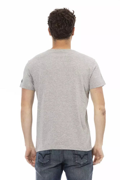  - Gray Cotton Men T-Shirt